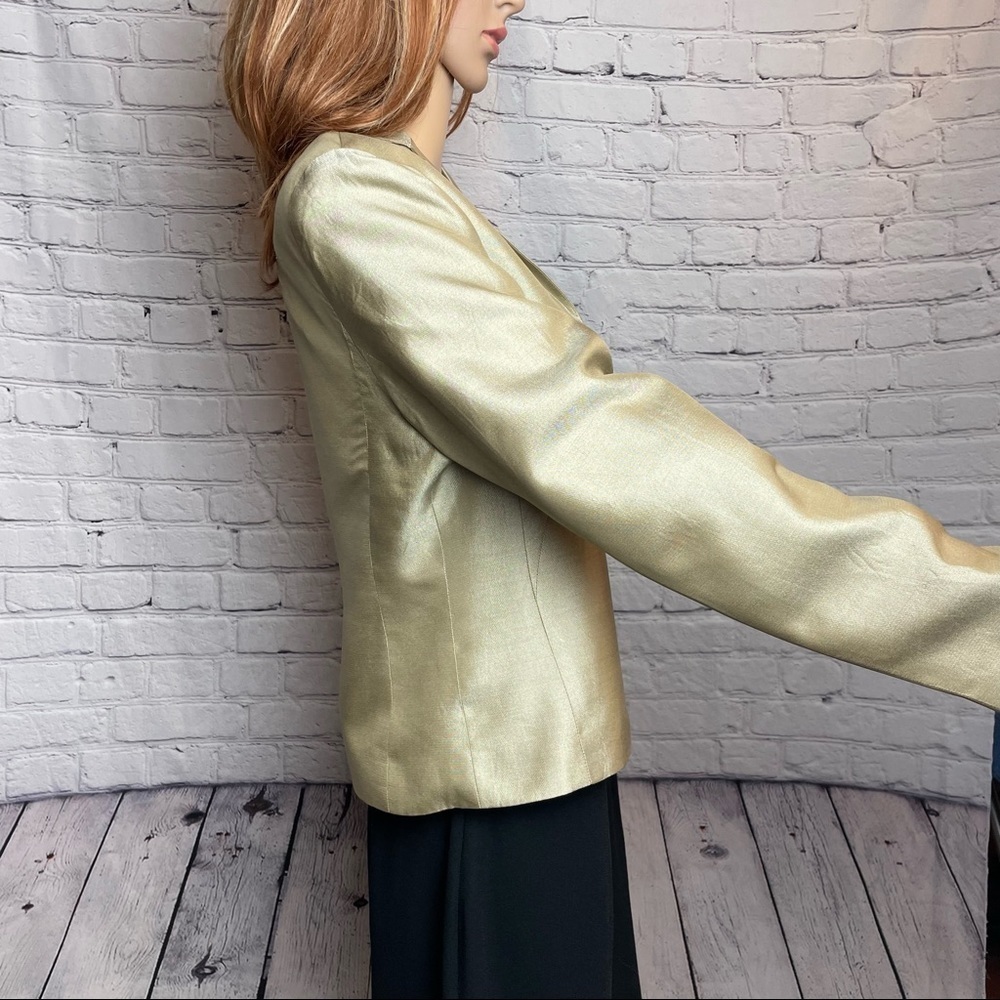 Ann Taylor LOFT Beige Silk Jacket Size 6 - Picture 3 of 8